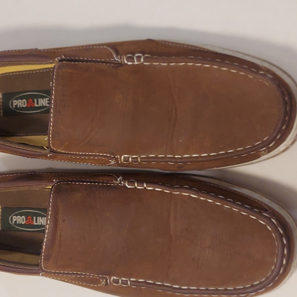 Pro Line Men’s Brown Slip On Boat Shoe